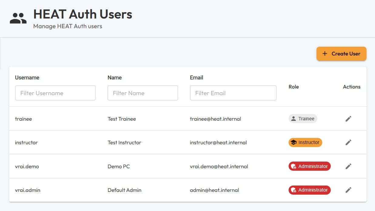 HEAT Auth user list